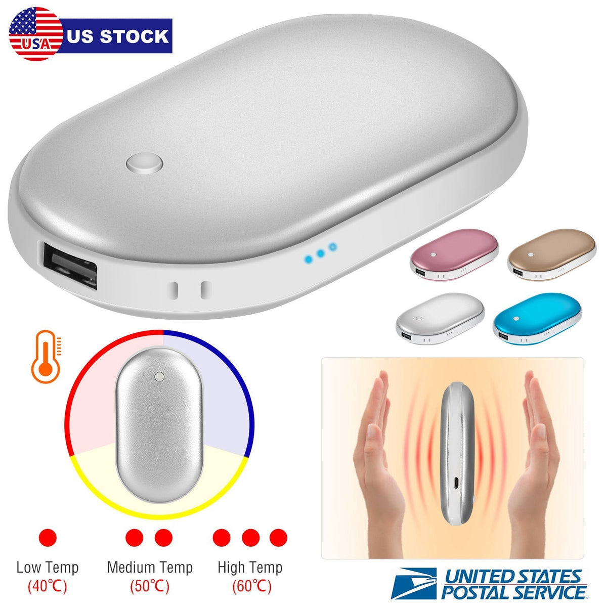 2-in-1 Double Sided Hand Warmer + Power Bank